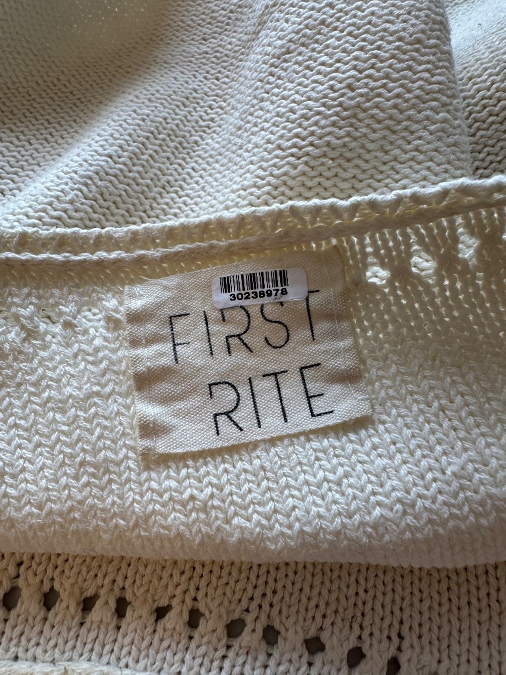 First Rite Cotton and Linen Crop Pullover Sweater in Natural | Size Small - Picture 5 of 8